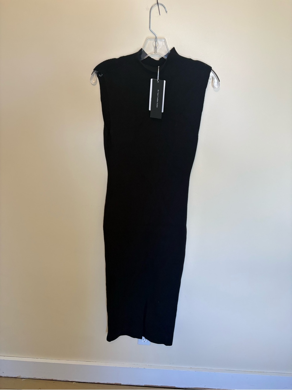 NWT Pretty Garden Classic Black Ribbed Sleeveless Maxi Dress  size XL